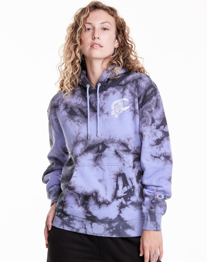 Champion Galaxy Dye Hoodie Dames - Blauw/Zwart - Belgie 1256LEOFK